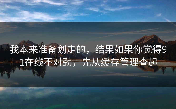 我本来准备划走的，结果如果你觉得91在线不对劲，先从缓存管理查起